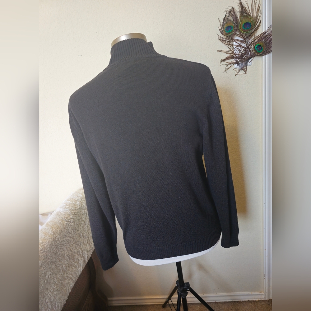 SunRiver Men's Black half turtle neck Sweater 🖤 (Large) 🖤 - Picture 4 of 16